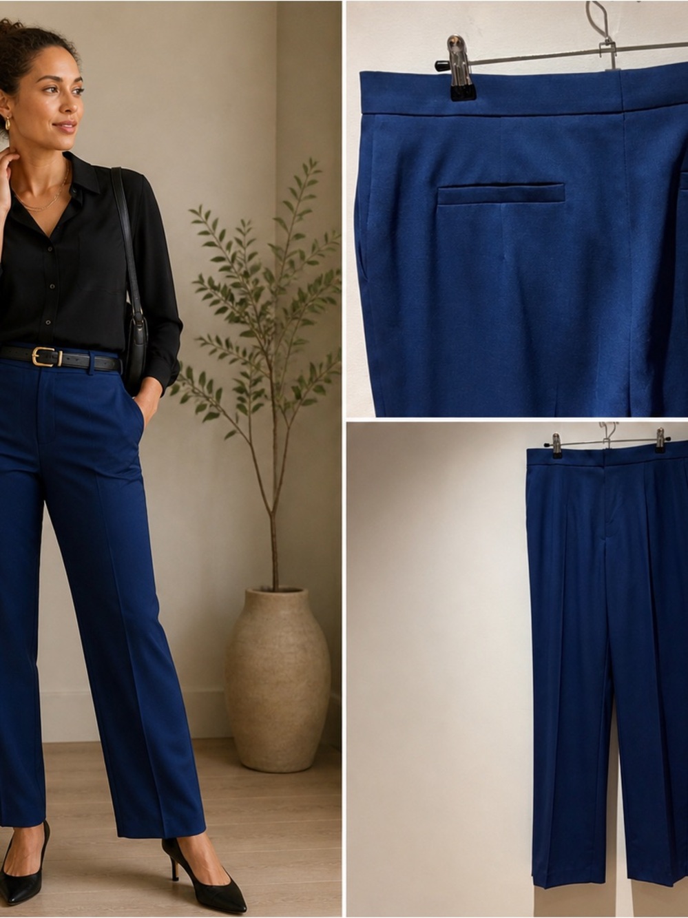 NWT Escada Tailored Blue Trousers Size 42 | $695 Designer Pants